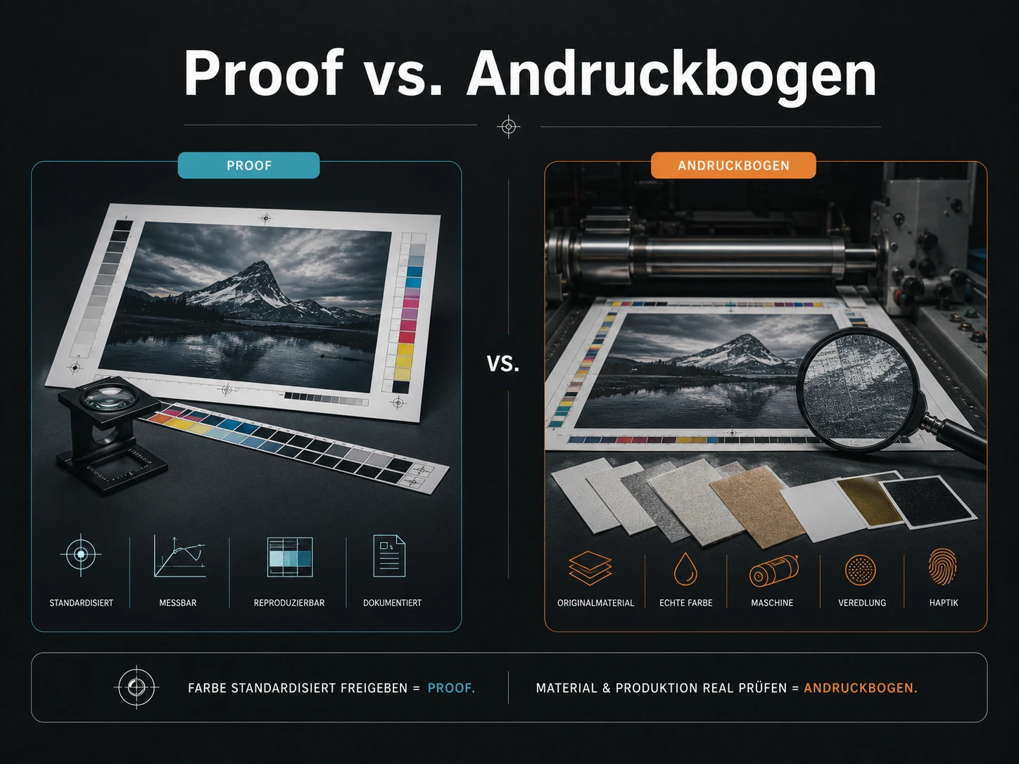 Proof vs. Andruckbogen