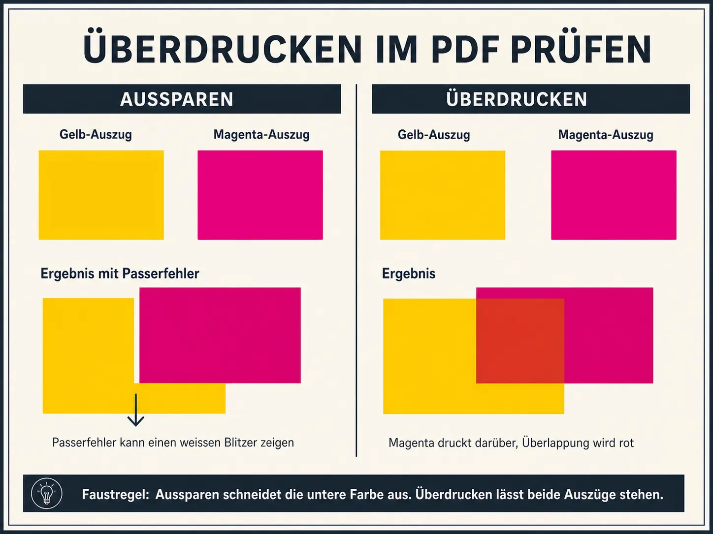 Überdrucken in Druckdaten richtig prüfen